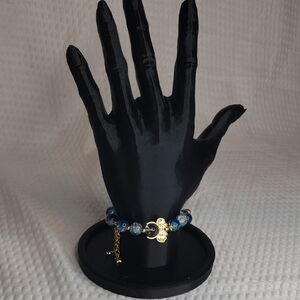 Blue and Gold Minnie Mouse Stretch Bracelet